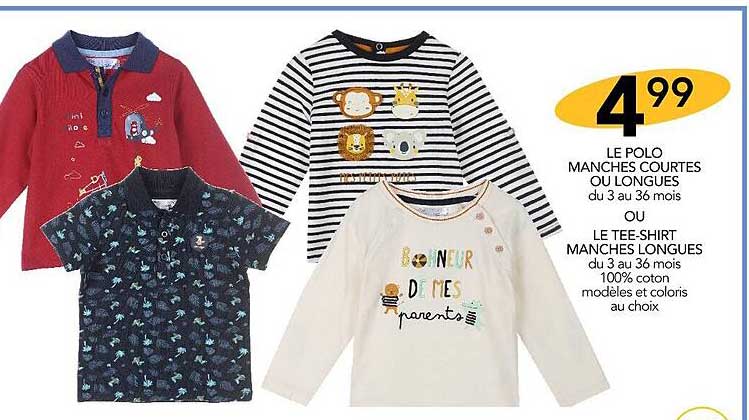 le polo manches courtes ou longues ou le tee-shirt manches longues