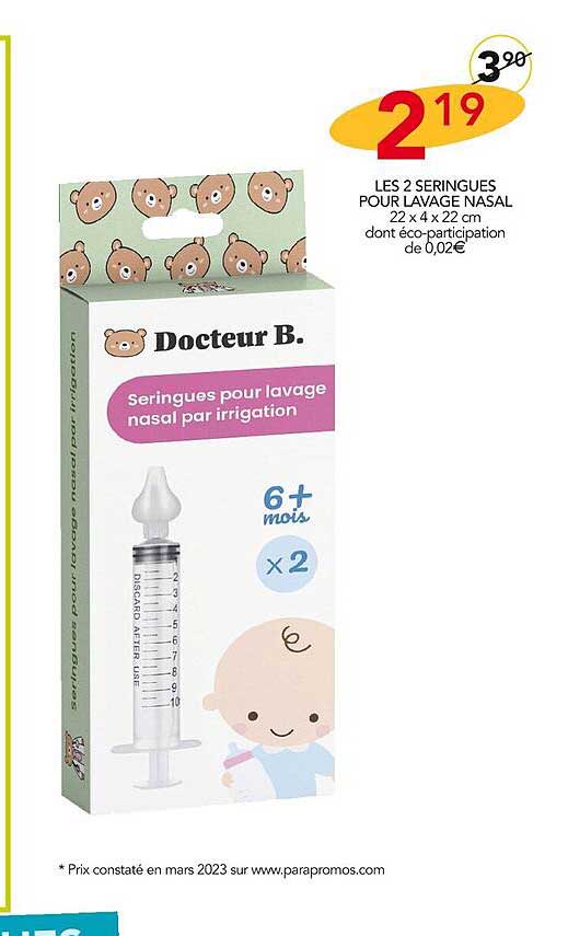 les 2 seringues pour lavage nasal