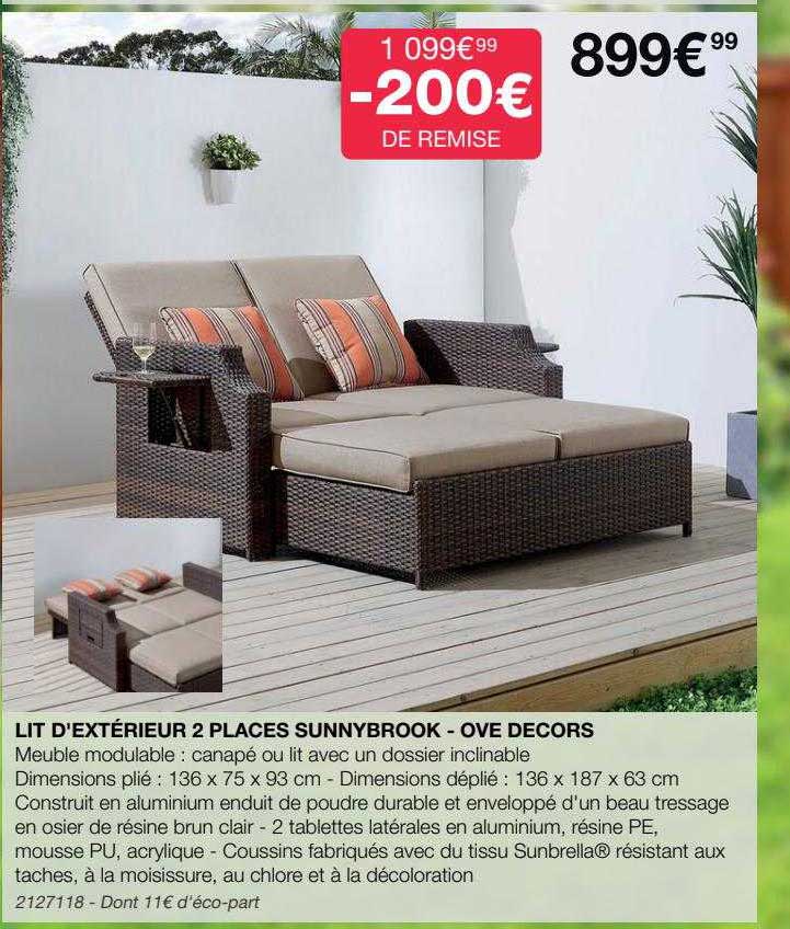 lit d'extérieur 2 places sunnybrook - ove decors