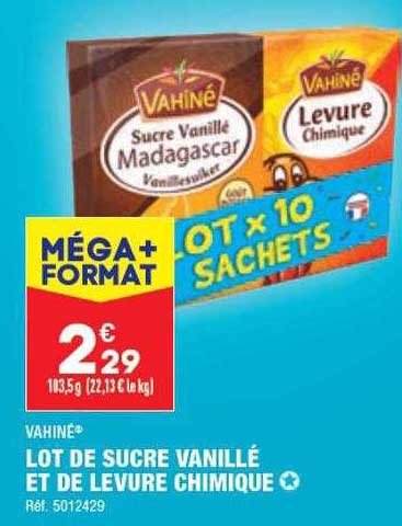 lot de sucre vanillé et de levure chimique vahiné