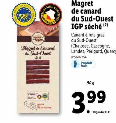 magret de canard du sud-ouest igp séché