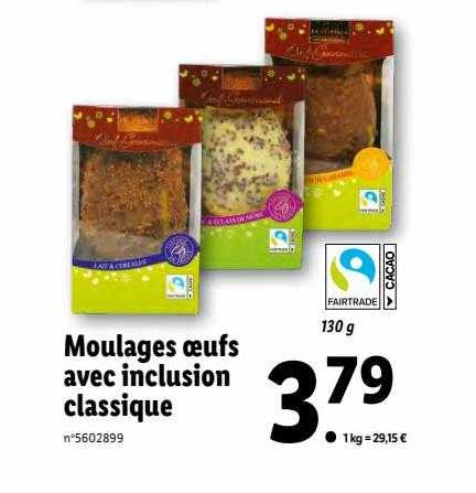 moulages œufs avec inclusion classique favorina