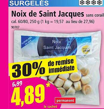 noix de saint jacques sans corail