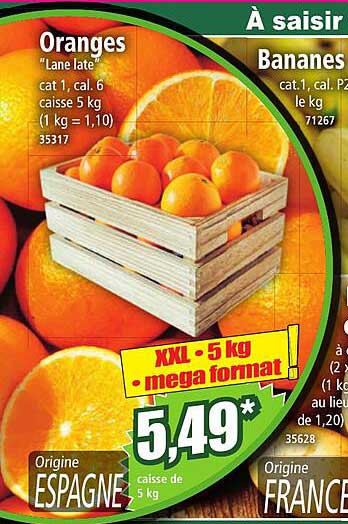 oranges "lane late", bananes