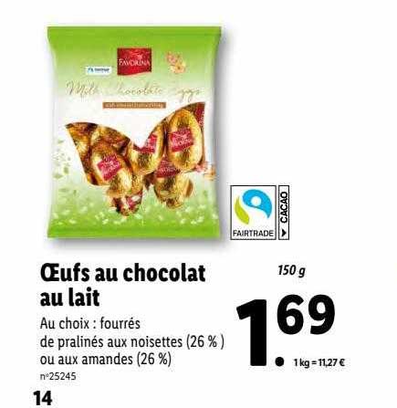 œufs Au Chocolat Au Lait Favorina