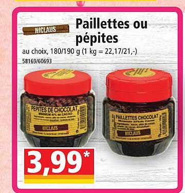 paillettes ou pépites niclaus