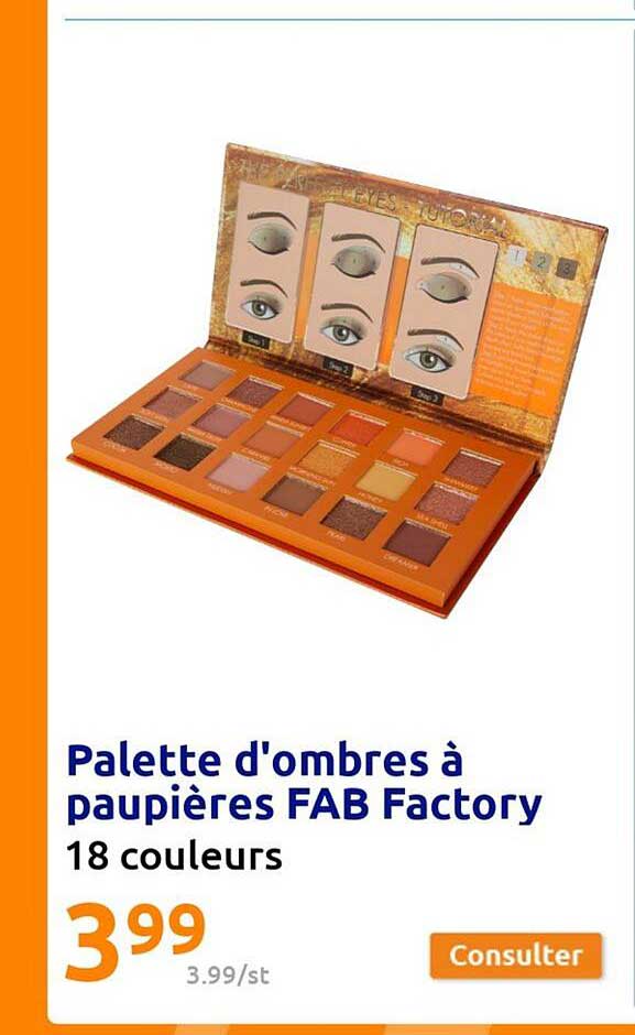 palette d'ombres à paupieres fab factory