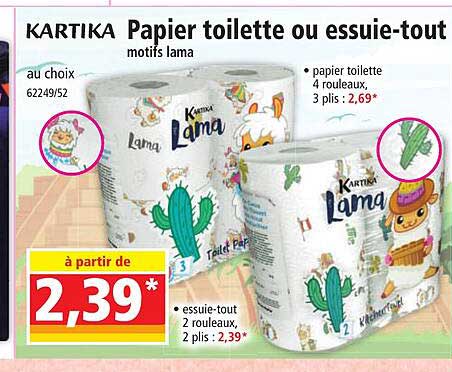papier toilette ou essuie-tout motifs lama kartika