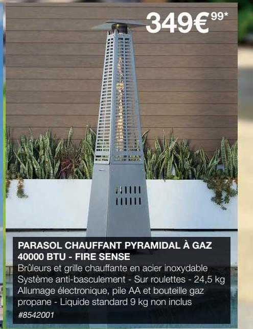 Parasol Chauffant Pyramidal à Gaz 40000 Btu - Fire Sense