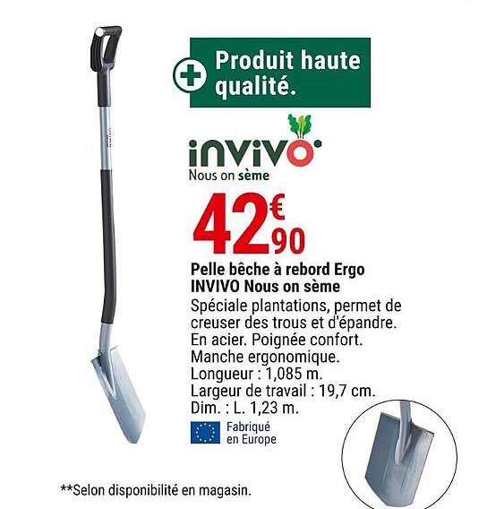 pelle bêche à rebord ergo invivo nous on sème