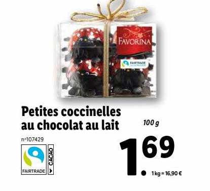 petites coccinelles au chocolat au lait favorina