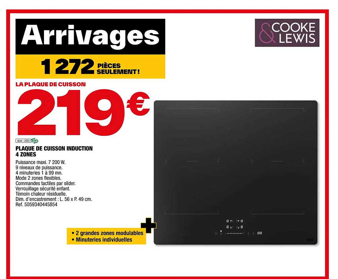 Plaque De Cuisson Induction 4 Zones Cooke & Lewis