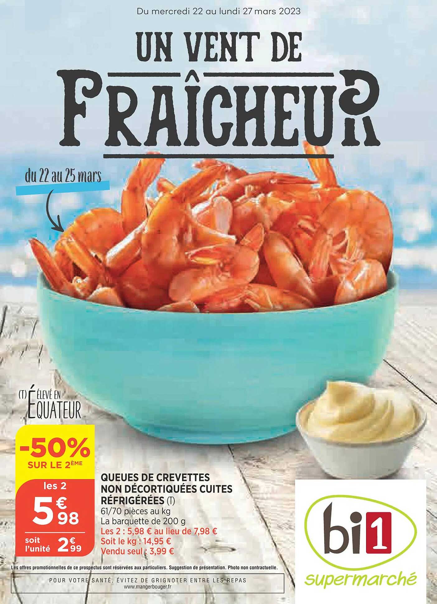 queues de crevettes non décortiquées cuites réfrigérées