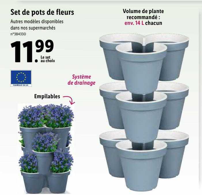 set de pots de fleurs