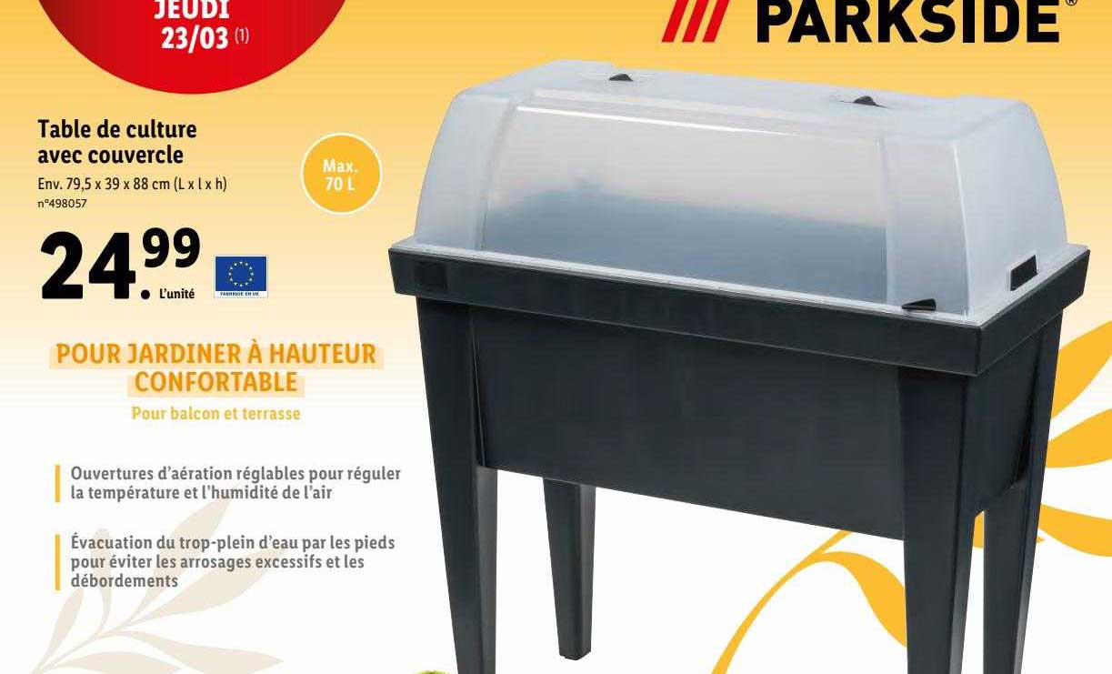 Table De Culture Avec Couvercle Parkside