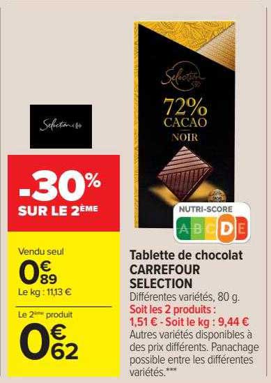Tablette De Chocolat Carrefour Sélection