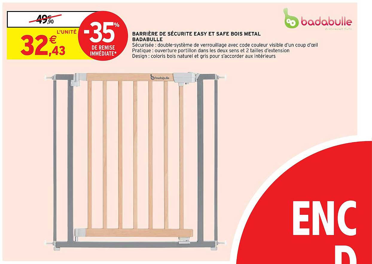 barrière de sécurité easy et safe bois métal badabulle