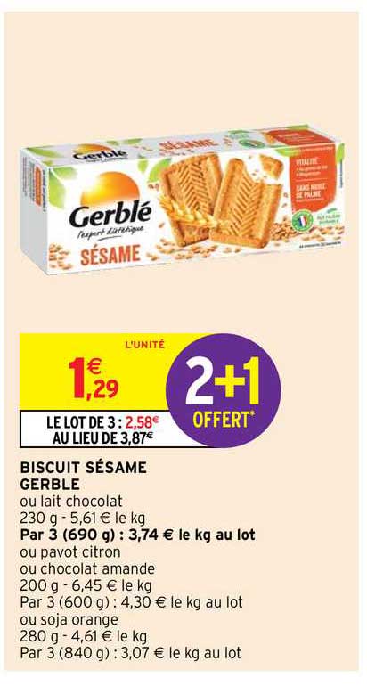 Biscuit Sésame Gerblé