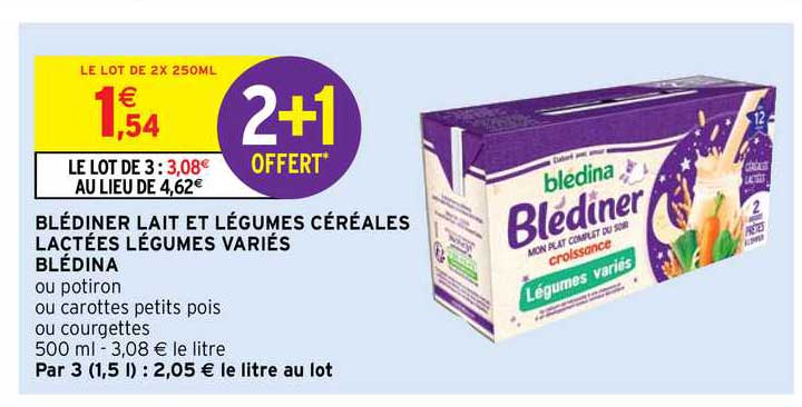 blédiner lait et légumes céréales lactées légumes variés blédina