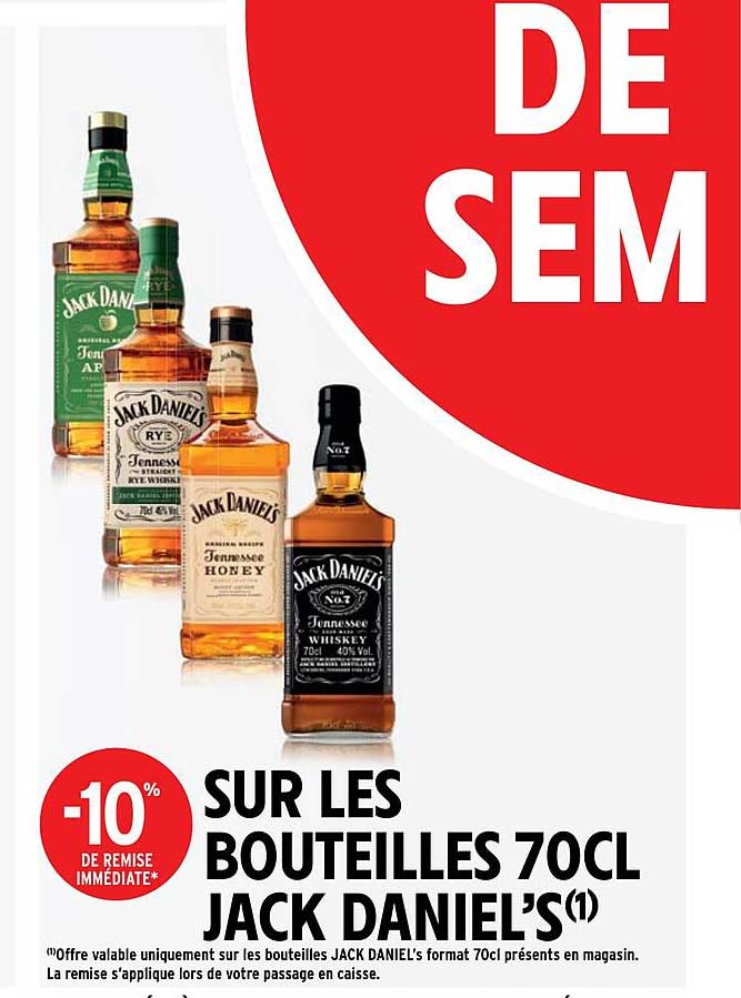 bouteilles 70cl jack daniel's