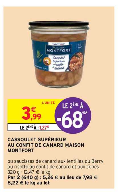 Cassoulet Supérieur Au Confit De Canard Maison Monfort