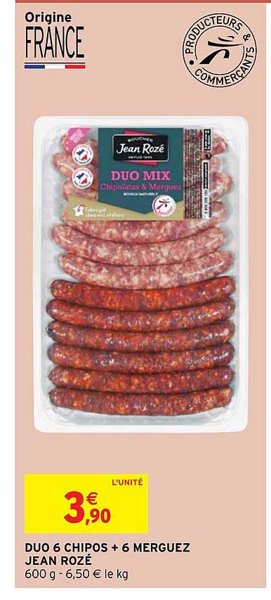 Duo 6 Chipos + 6 Merguez Jean Rozé
