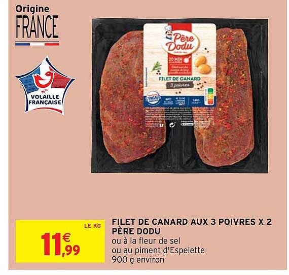 filet de canard aux 3 poivres x2 père dodu