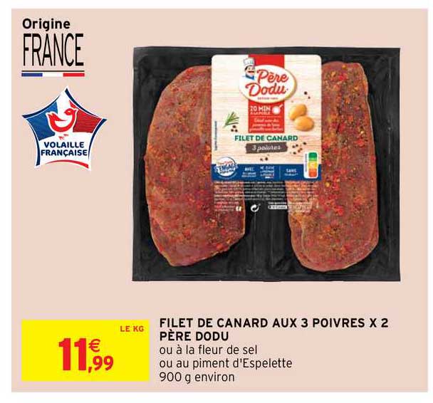 filet de canard aux 3 poivres x2 père dodu