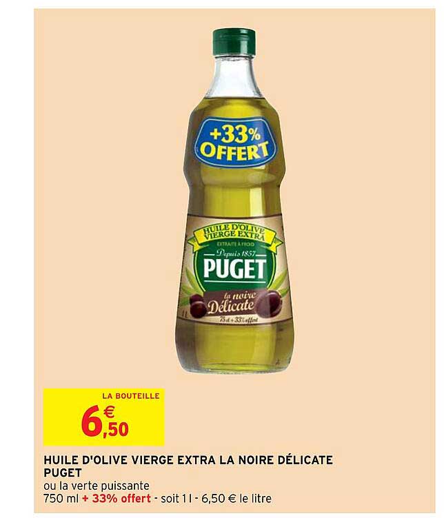 Huile D'olive Vierge Extra La Noire Délicate Puget