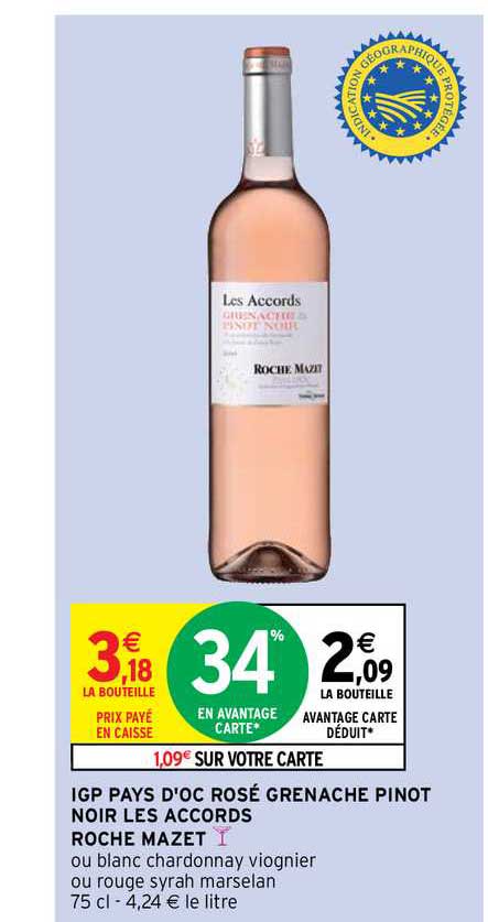 igp pays d'oc rosé grenache pinot noir les accords roche mazet