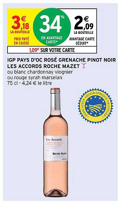 igp pays d'oc rosé grenache pinot noir les accords roche mazet