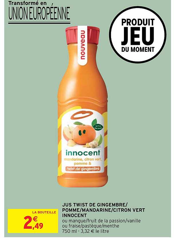 Jus Twist De Gingembre - Pomme - Mandarine - Citron Vert Innocent