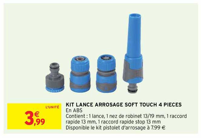 Kit Lance Arrosage Soft Touch 4 Pièces