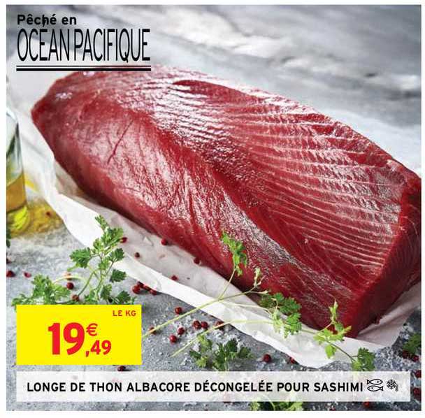 Longe De Thon Albacore Décongelée Pour Sashimi
