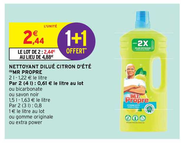 Nettoyant Dilué Citron D'été Mr Propre
