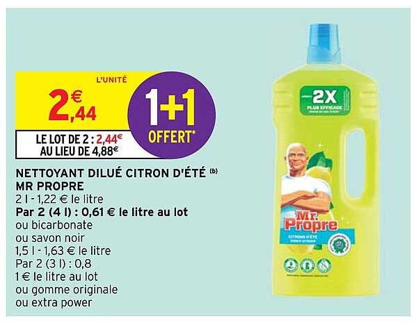 nettoyant dilué citron d'été mr propre