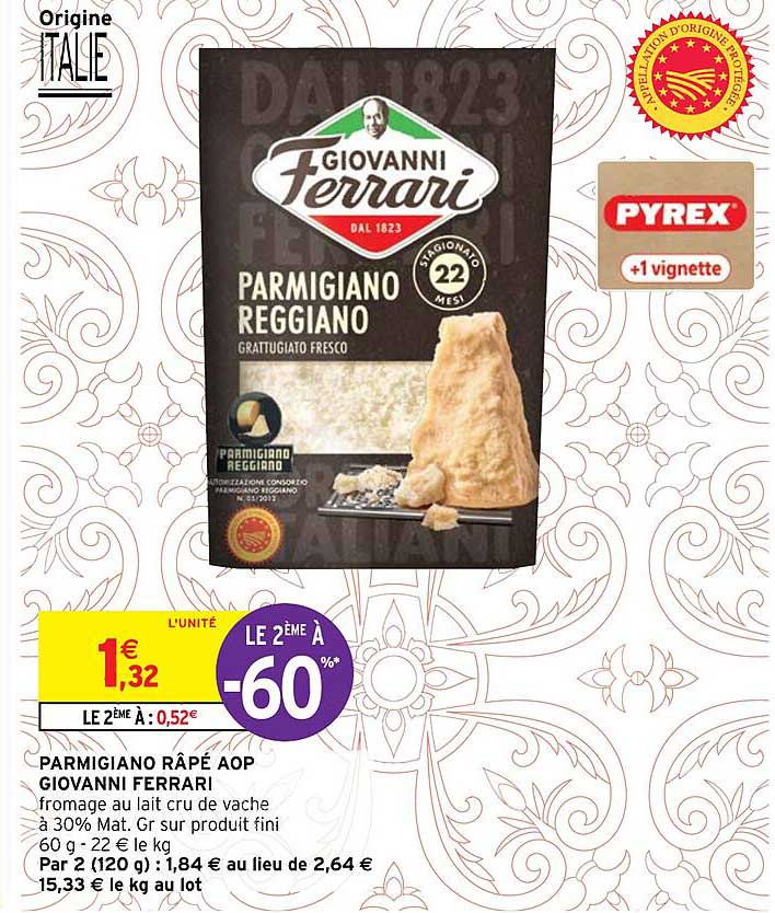 parmigiano râpé aop giovanni ferrari
