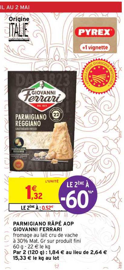 parmigiano râpé aop giovanni ferrari
