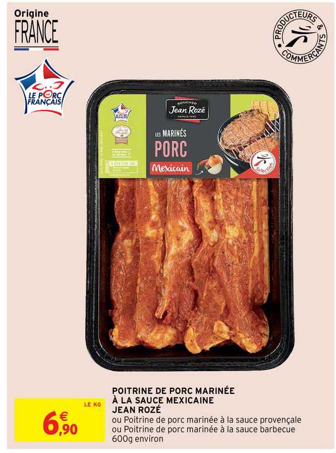 poitrine de porc marinée à la sauce mexicaine jean rozé
