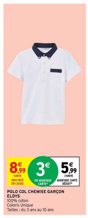 polo col chemise garçon eldys