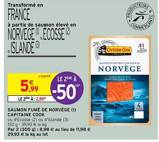 saumon fumé de norvège capitaine cook