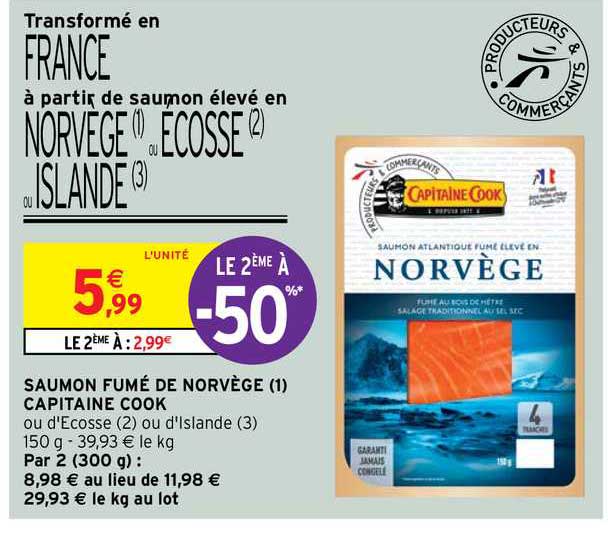 saumon fumé de norvège capitaine cook
