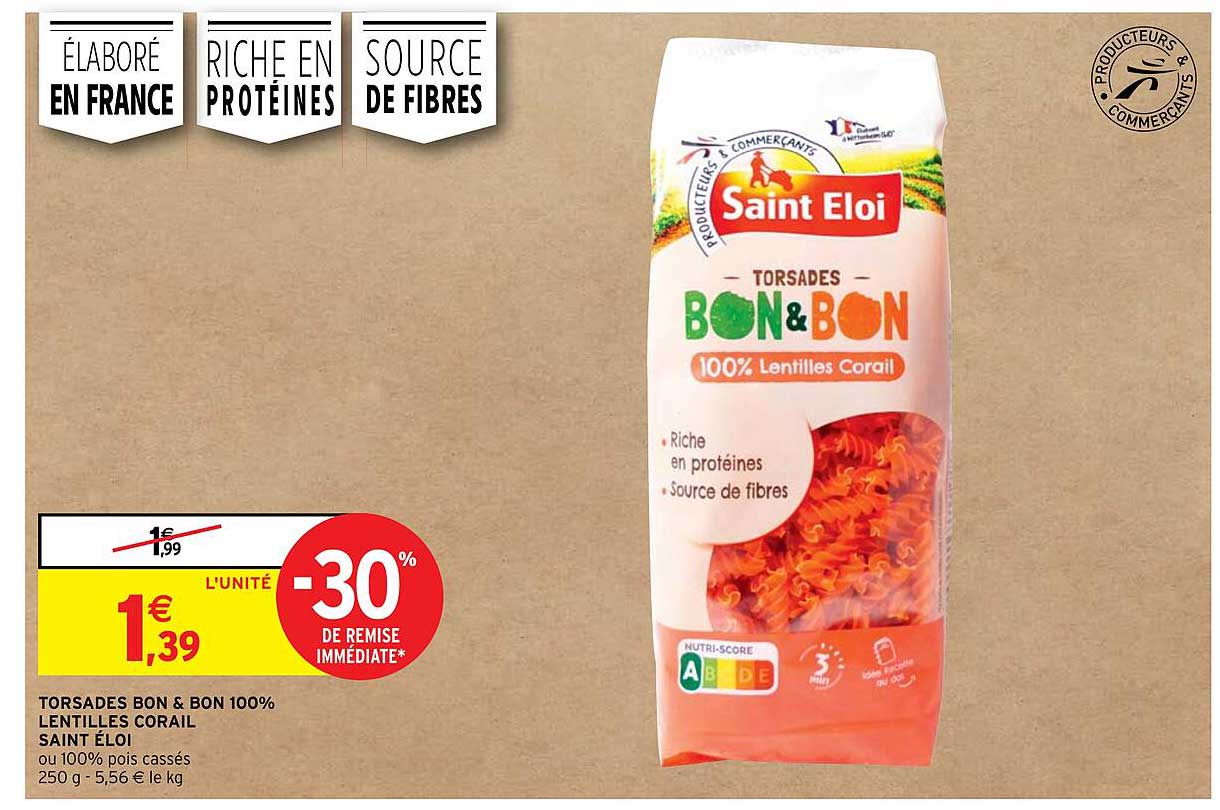 torsades bon & bon 100% lentilles corail saint éloi