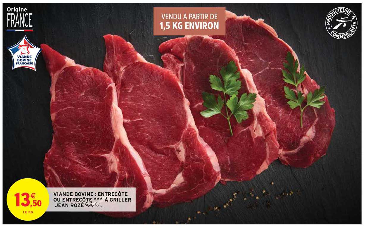 viande bovine : entrecôte ou entrecôte à griller jean rozé