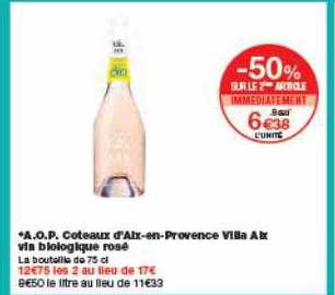 a.o.p. coteaux d'aix-en-provence villa aix vin biologique rosé