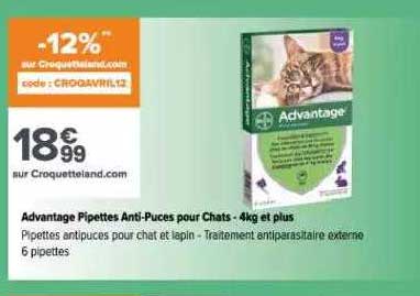 advantage pipettes anti-puces pour chats - 4kg et plus