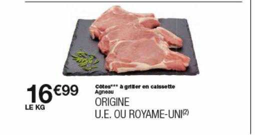 Agneau : Côtes*** à Griller En Caissette