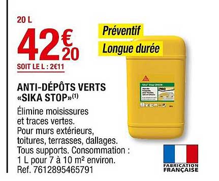 anti-dépôts verts «sika stop»