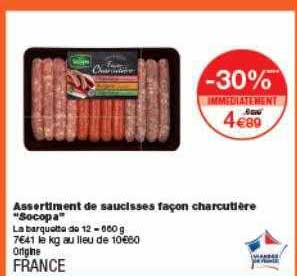 assortiment de saucisses façon charcutière socopa