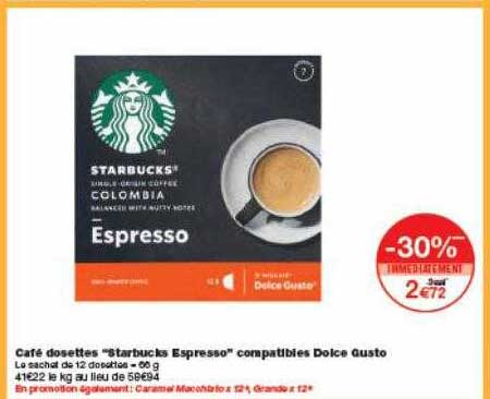 café dosettes starbucks espresso compatibles dolce gusto